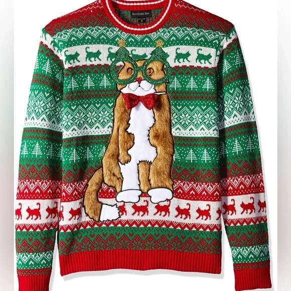 Blizzard Bay Sweaters Blizzard Bay Ugly Christmas Cat Sweater